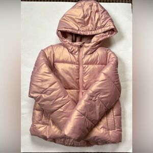 Swiss Tech Jacket Girls Size XS (4/5) Rose Gold Metallic Heavyweight Puffer EUC